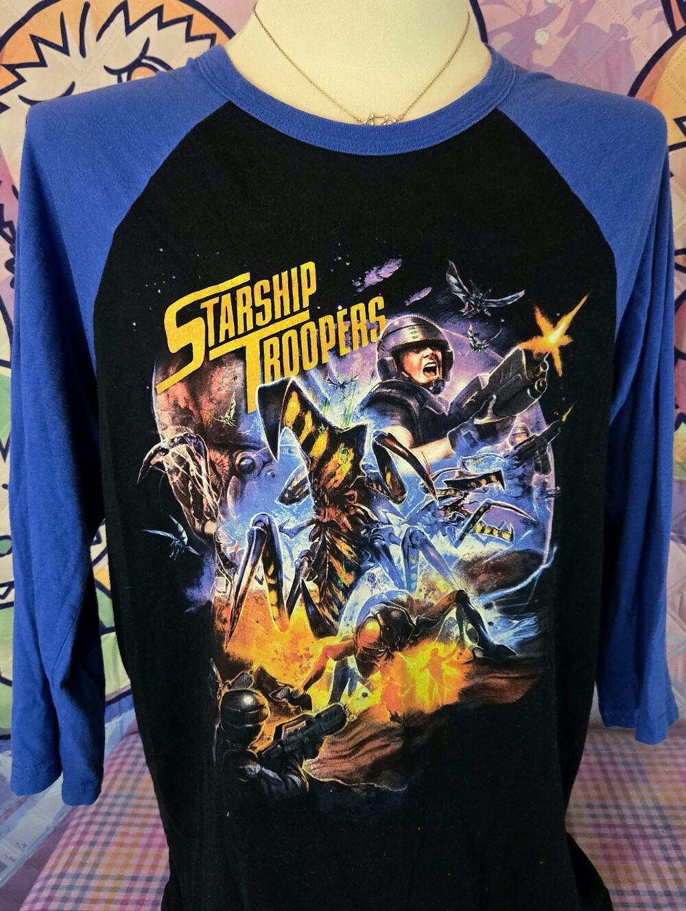 Cavity Colors Starship Troopers Deadstock Baseball Raglan Tee size L
